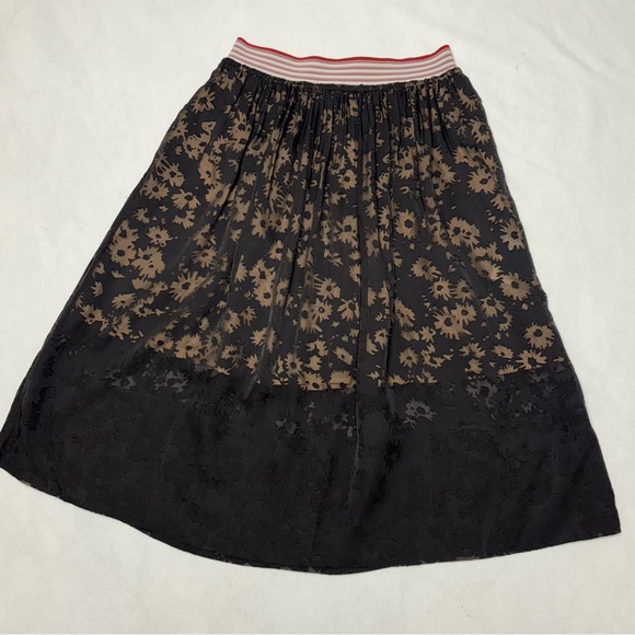 Stella McCartney Black Floral Midi Skirt Size 36/S - Picture 4 of 12